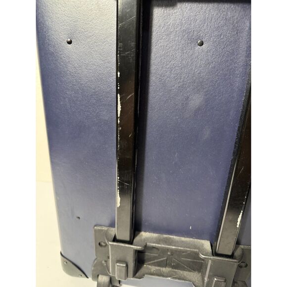 Globe-Trotter Vintage Suitcase Carry-on Navy Blue 2-Wheel Hard Case Luggage - Picture 10 of 11